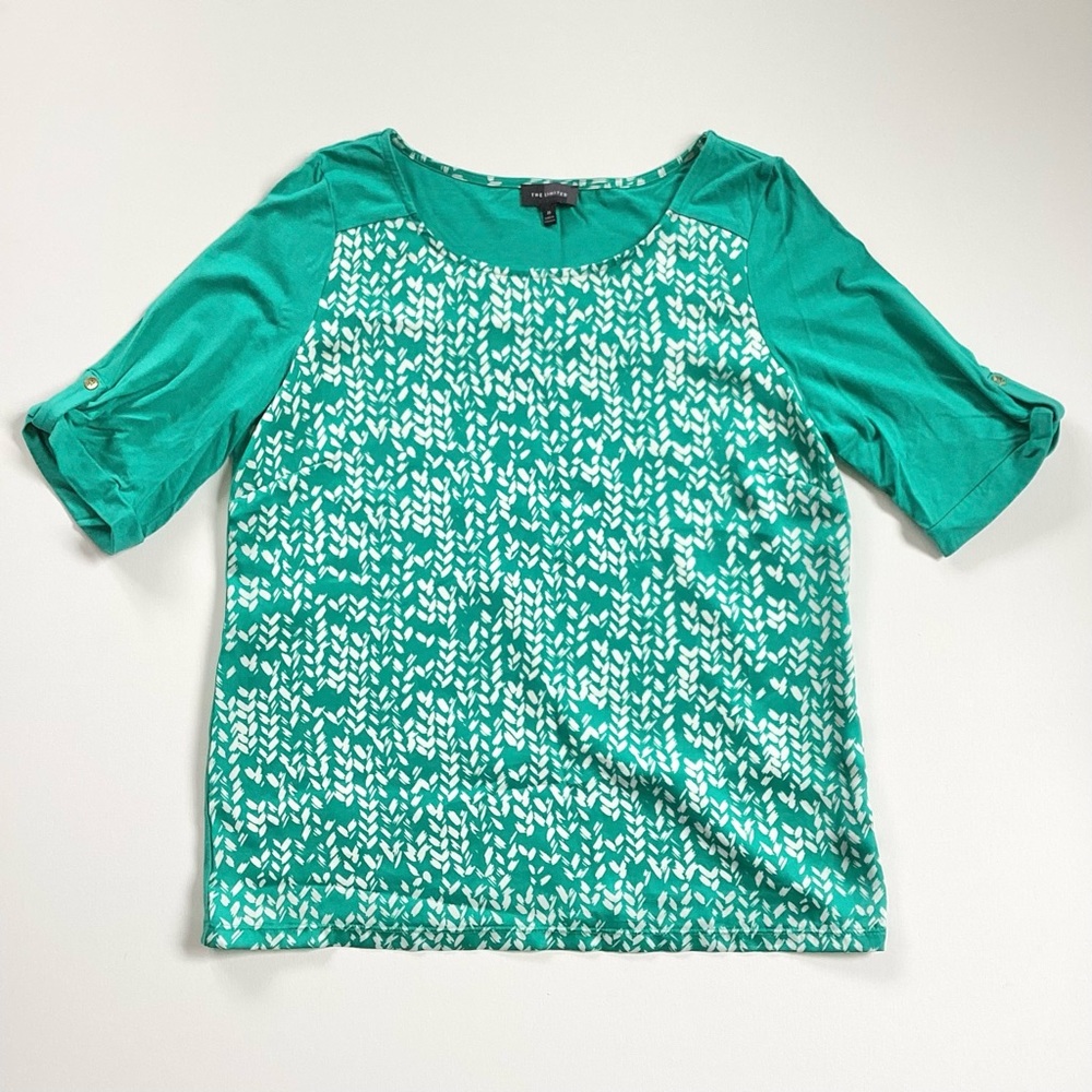 The Limited Green Tab Sleeve Top